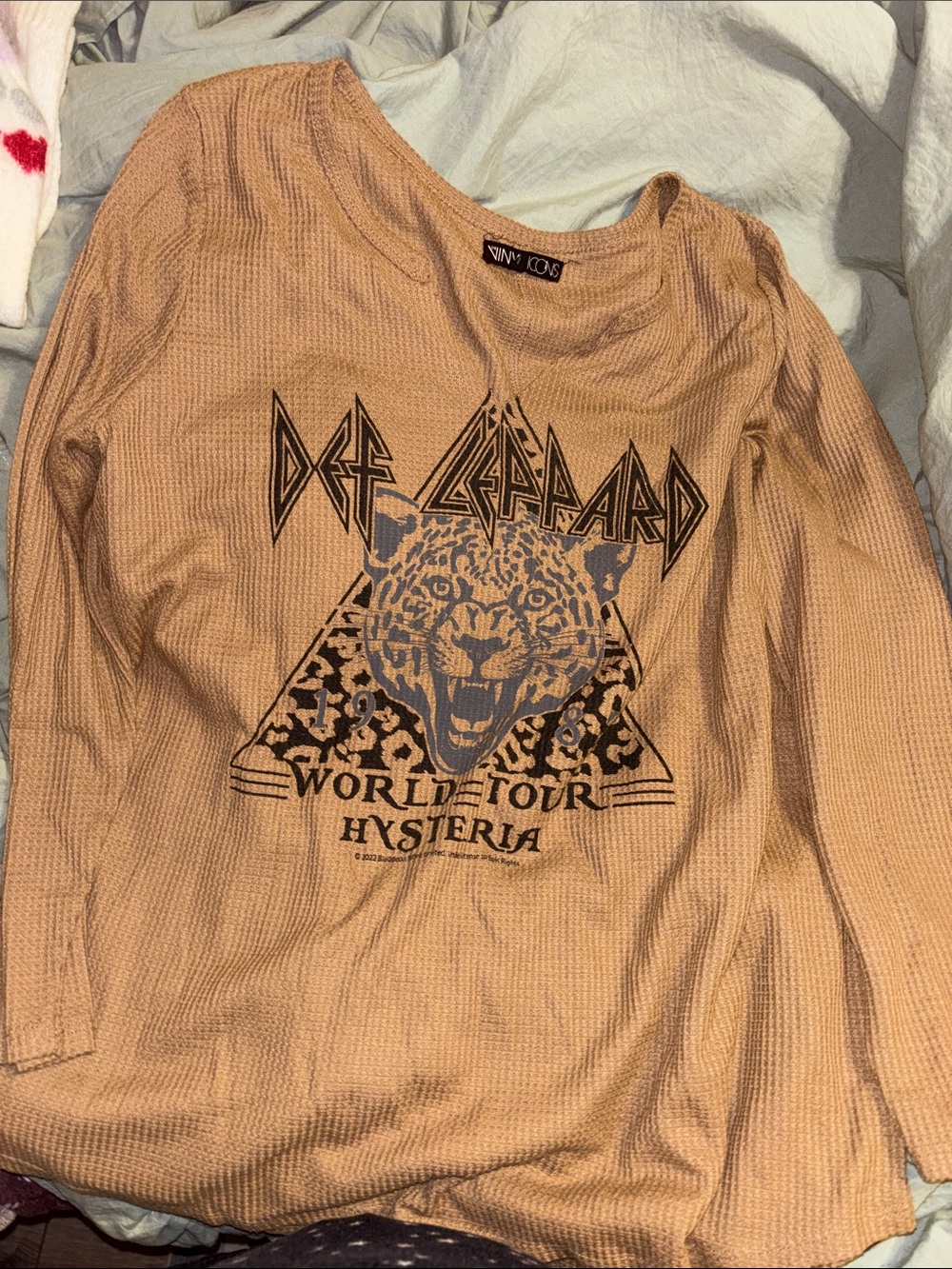 torrid Tan Graphic Long Sleeve Waffle Knit Tee